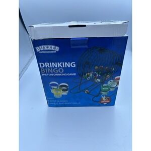 Bingo Drinking Fun  Game Set With Metal Cage Color Coded Shot Glasses